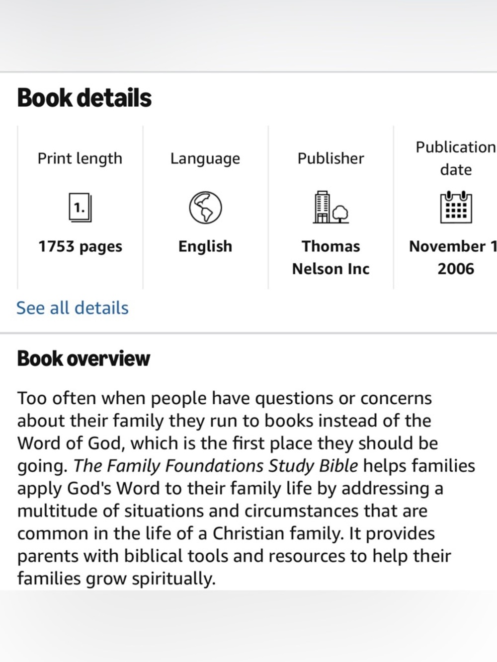 Family Foundations Study Bible New King James Version Black Bonded Leather - Picture 8 of 8